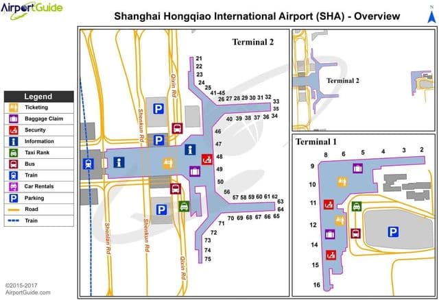 Terminalkaart van de luchthaven van Shanghai