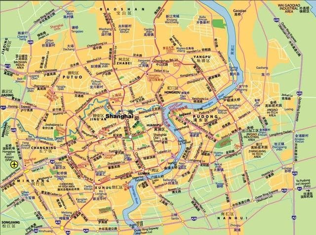 Shanghai luchthavenkaart